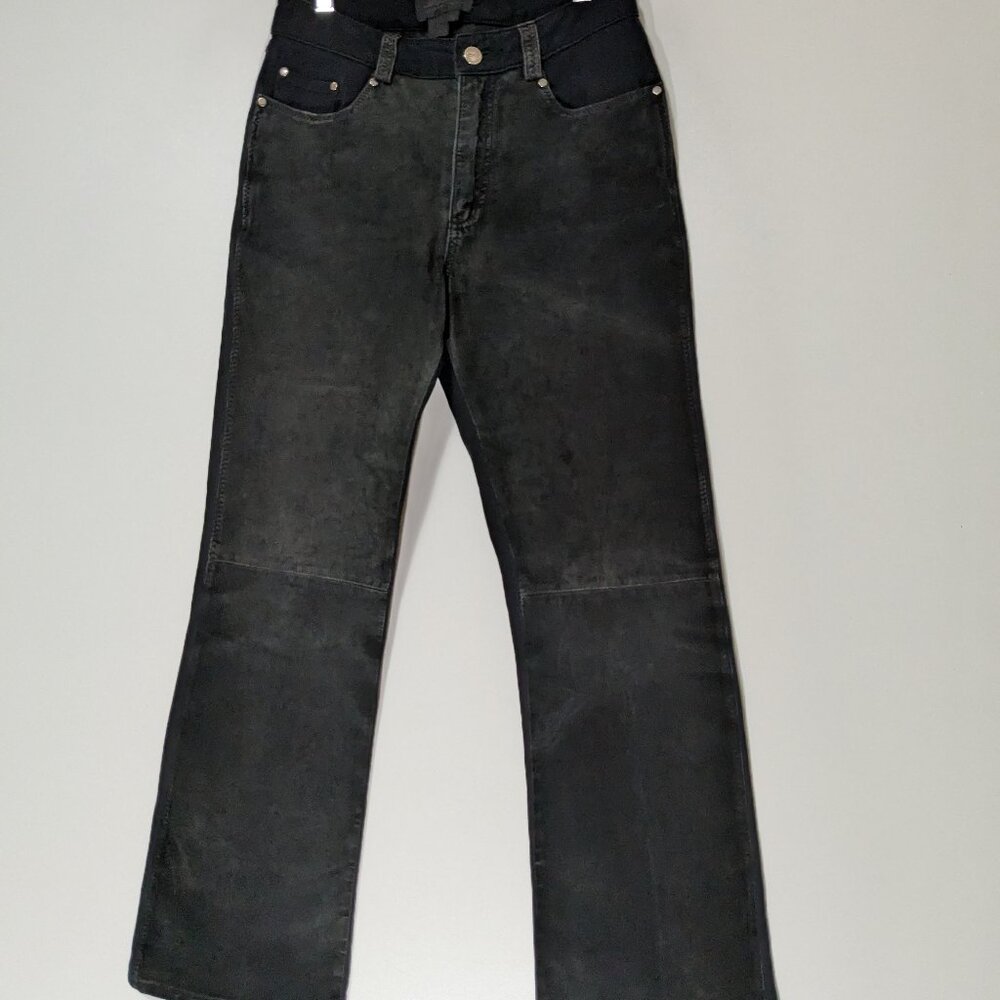 Jeans Votre Nom Suede Front Boot Cut Jeans Black Size 6